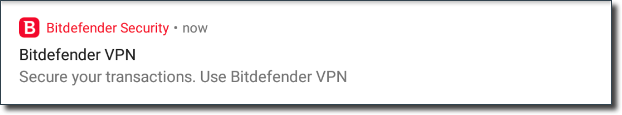 notificările VPN din Bitdefender Mobile Security