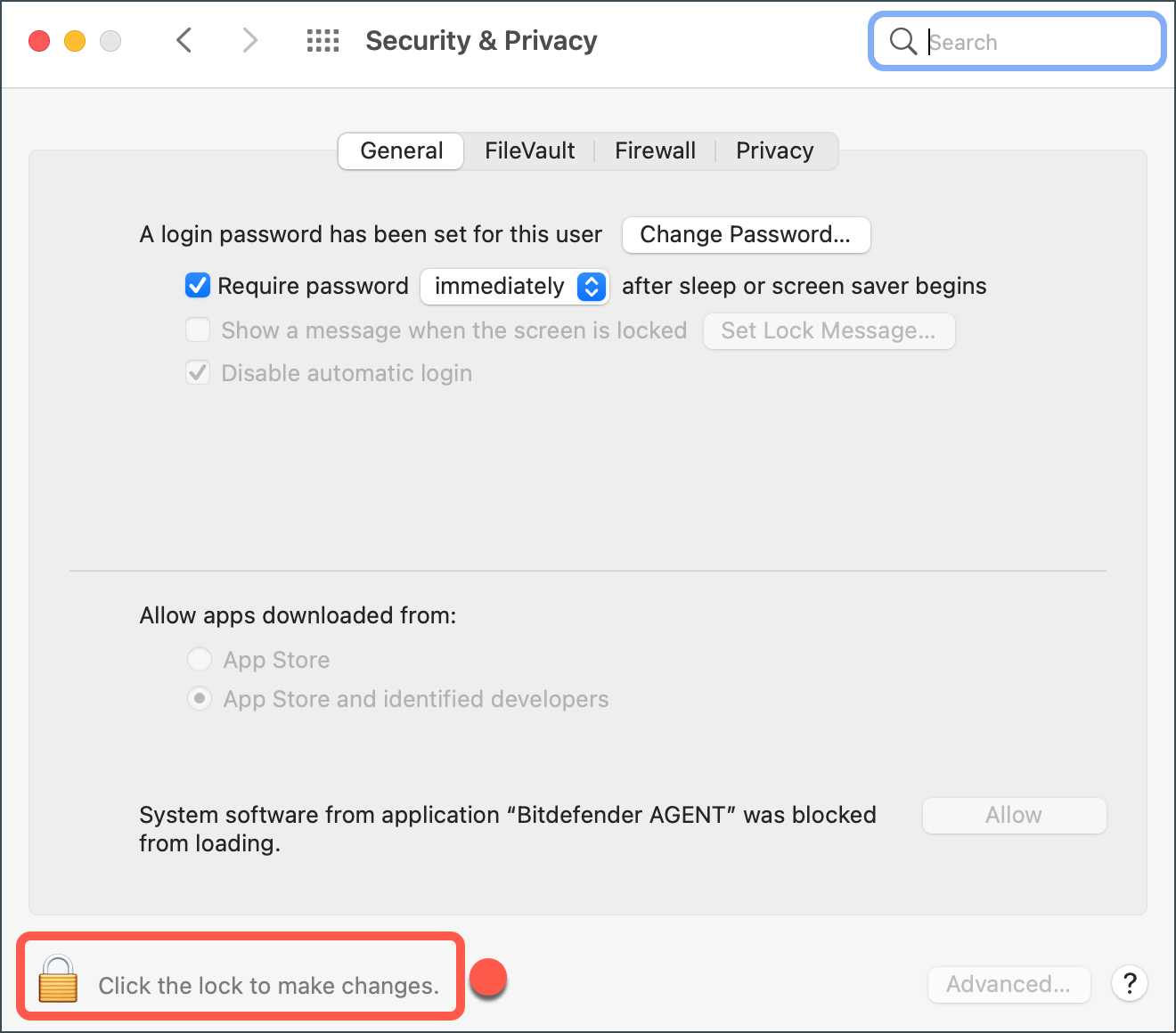 Instalarea Bitdefender Antivirus for mac - Deblocare