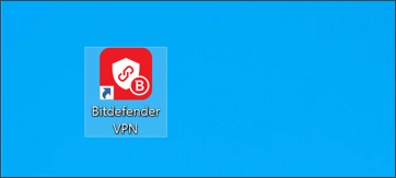 Deschiderea Bitdefender VPN pentru Windows prin pictograma de pe Desktop.