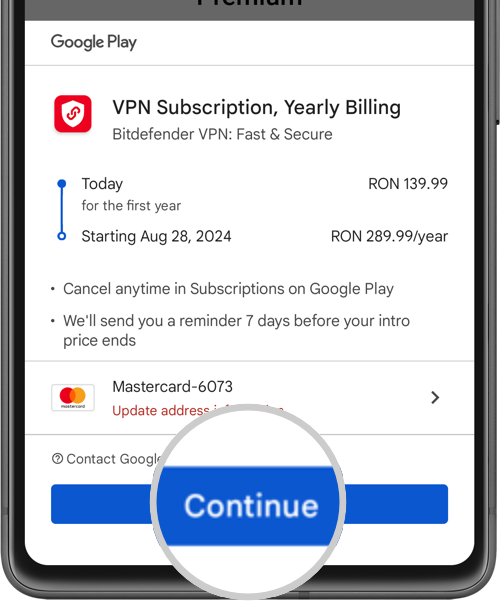 Cum se poate trece la Bitdefender Premium VPN pe Android