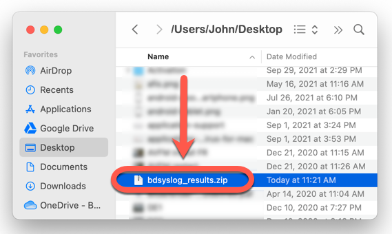 Folosirea utilitarului de scanare BDsysLog pe Mac - bdsyslog_results.zip