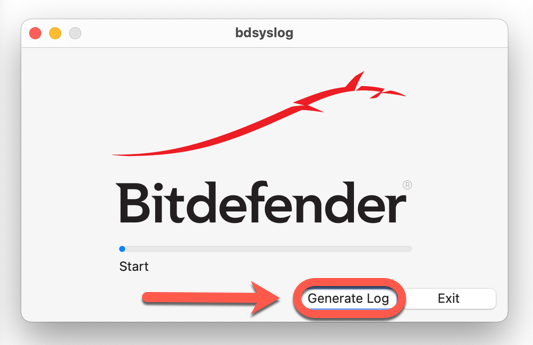 Folosirea utilitarului de scanare BDsysLog pe Mac - Generate Log