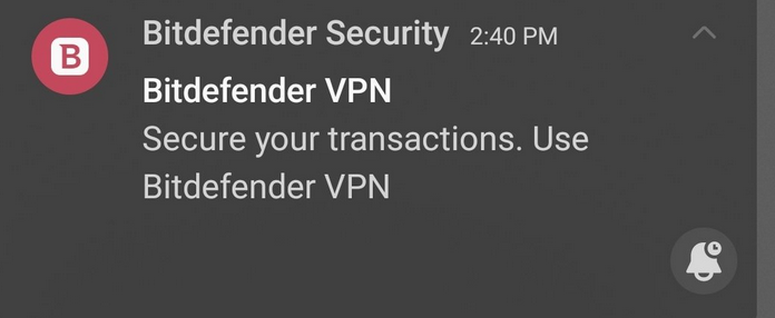 Cum dezactivez notificările VPN legate de operațiuni bancare în Bitdefender Mobile Security?