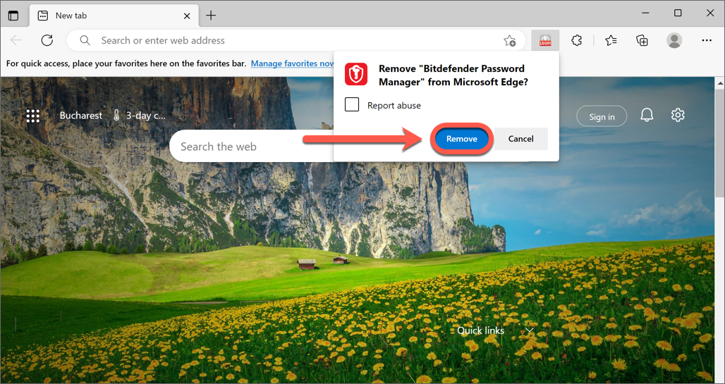 Cum se poate dezinstala Bitdefender Password Manager - Edge